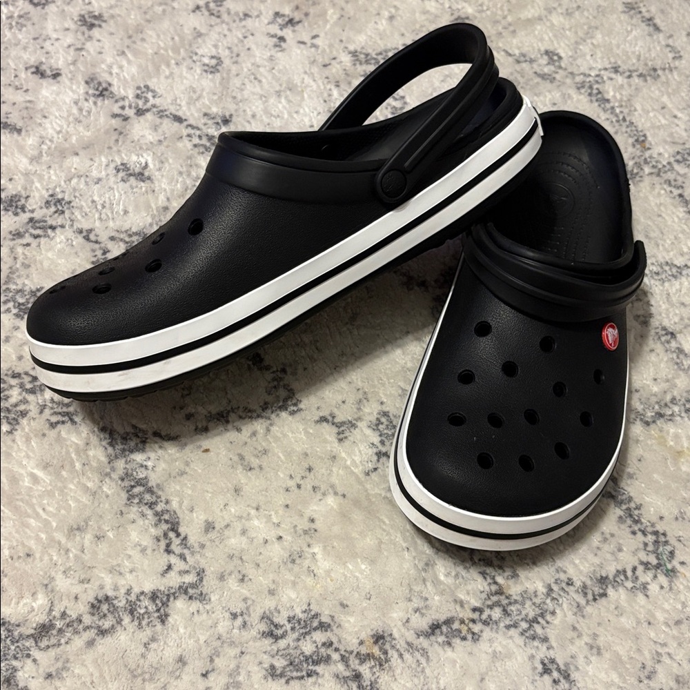 CROCS Black and White Clogs